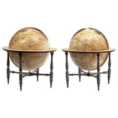 Antique Pair of Regency Celestial and Terrestrial Globes