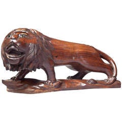 Carved Rosewood Lion