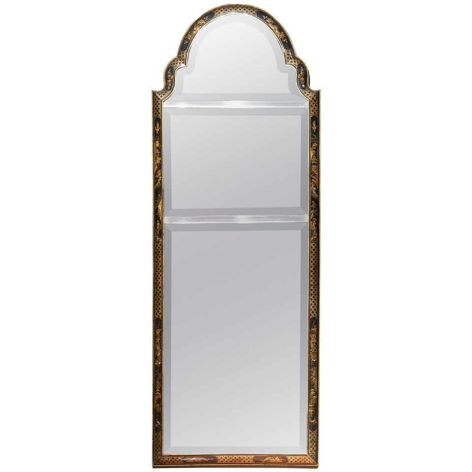Tall Jappaned Queen Anne Mirror For Sale