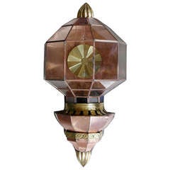 Vintage LARGEE Copper Brass Wall Sconce Taxco 1975