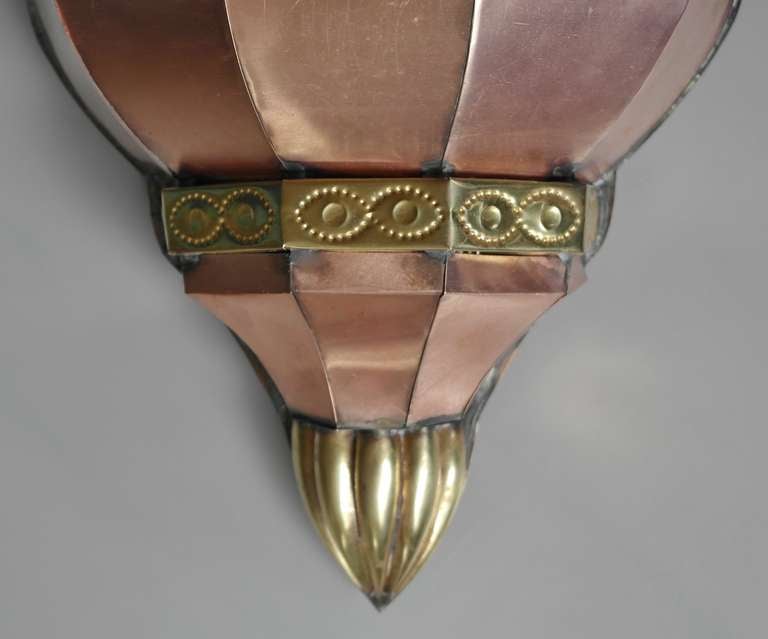 LARGEE Copper Brass Wall Sconce Taxco 1975 2