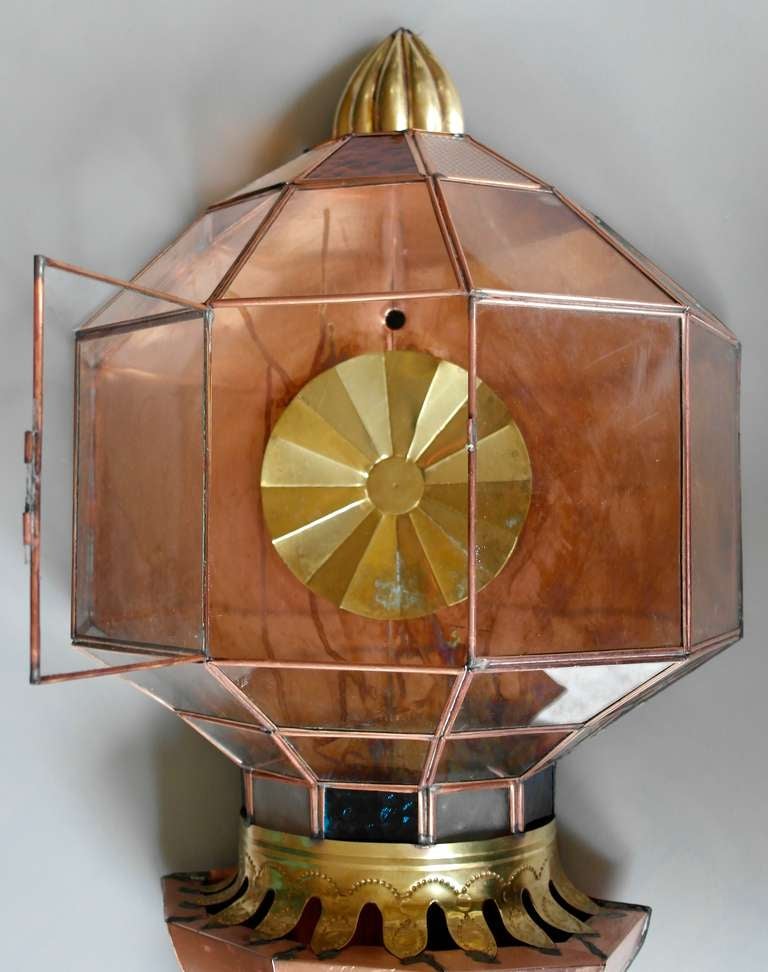 LARGEE Copper Brass Wall Sconce Taxco 1975 4