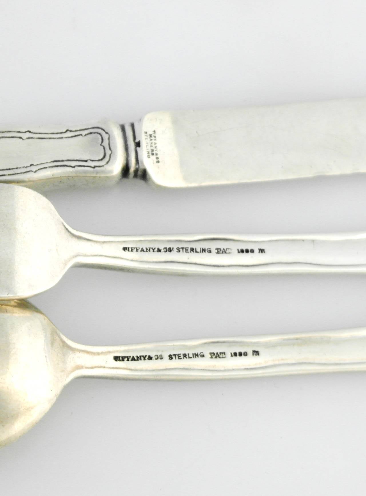 Late 19th Century Tiffany & Co. Sterling Silver Lap Over Edge Child's Flatware Set For Sale
