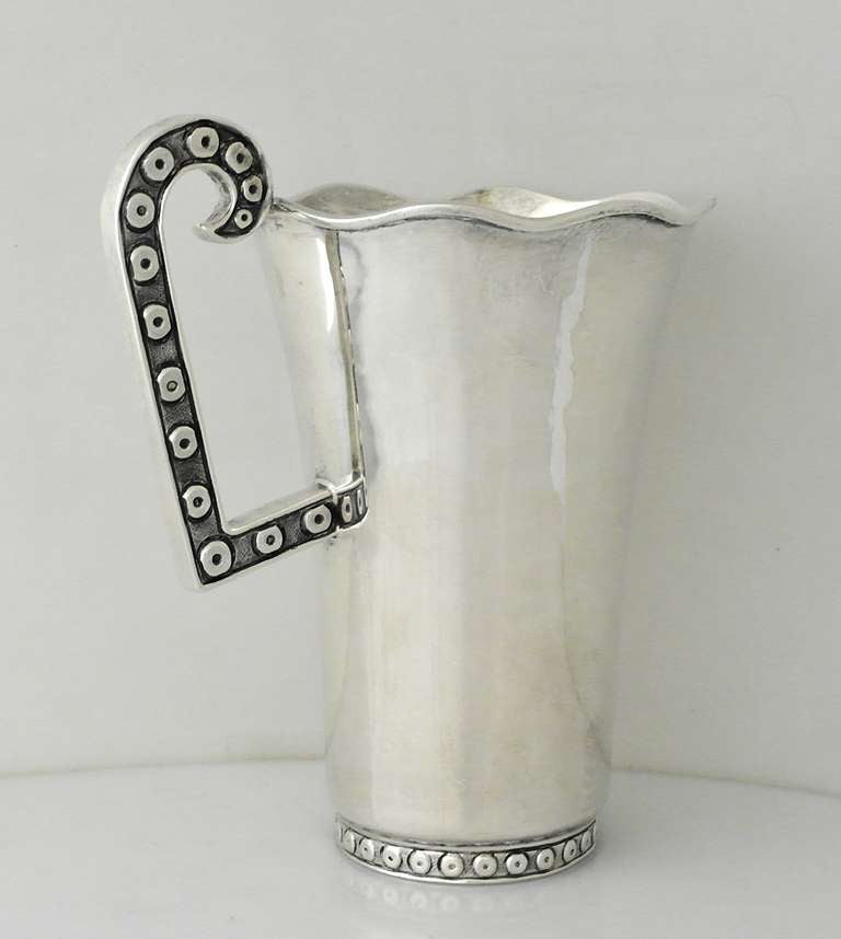 Mexican Tane Mexico Sterling Silver Pitcher