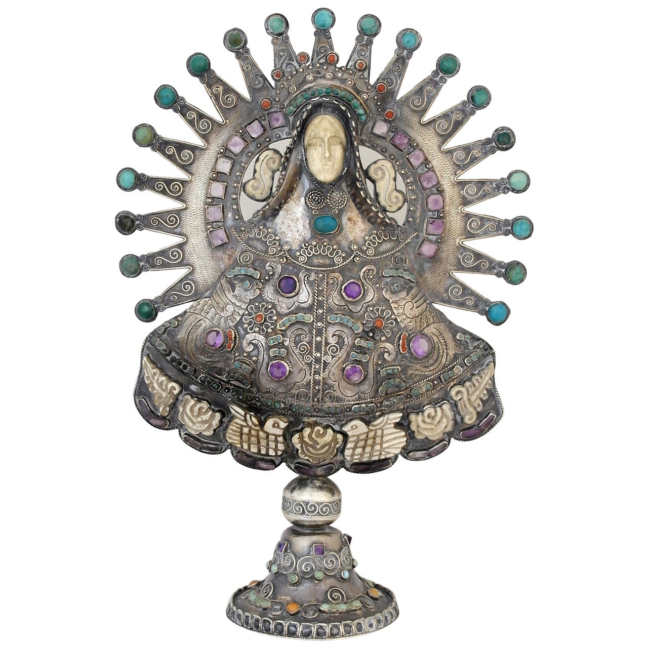 Scarce Matl Taxco Sterling Silver Religious Centerpiece