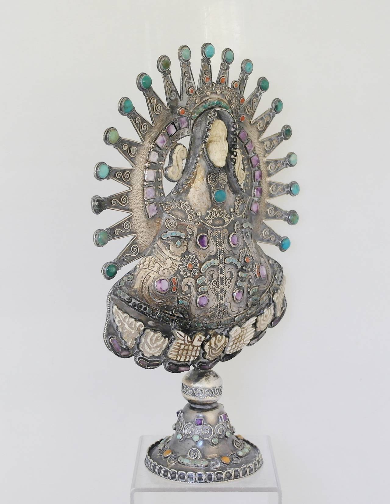 Scarce Matl Taxco Sterling Silver Religious Centerpiece 1