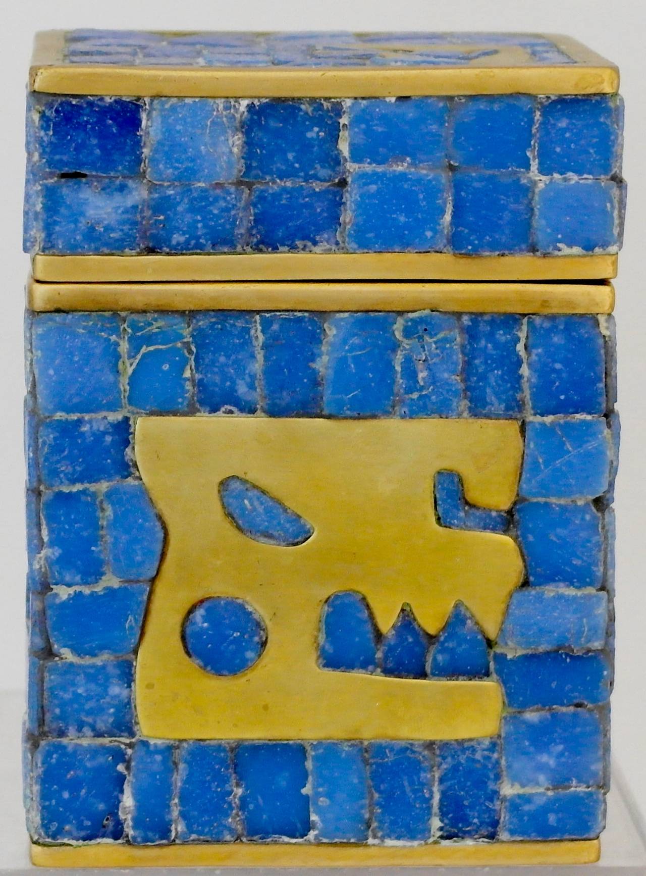 Salvador Teran Brass & Glass Mosaic Lidded Box