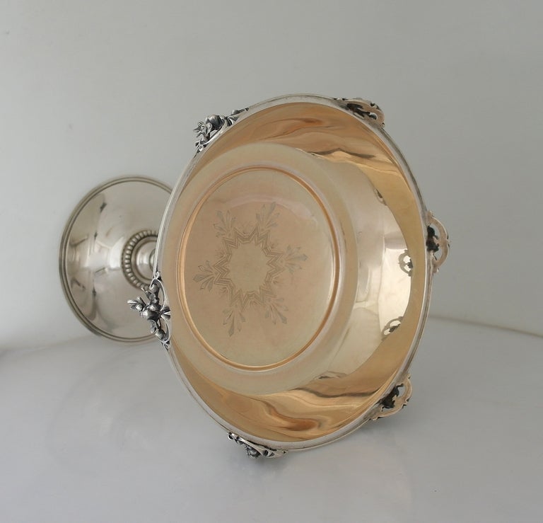 Sublime Gorham Coin Silver Covered Tazza Strawberry Finial 1870 3