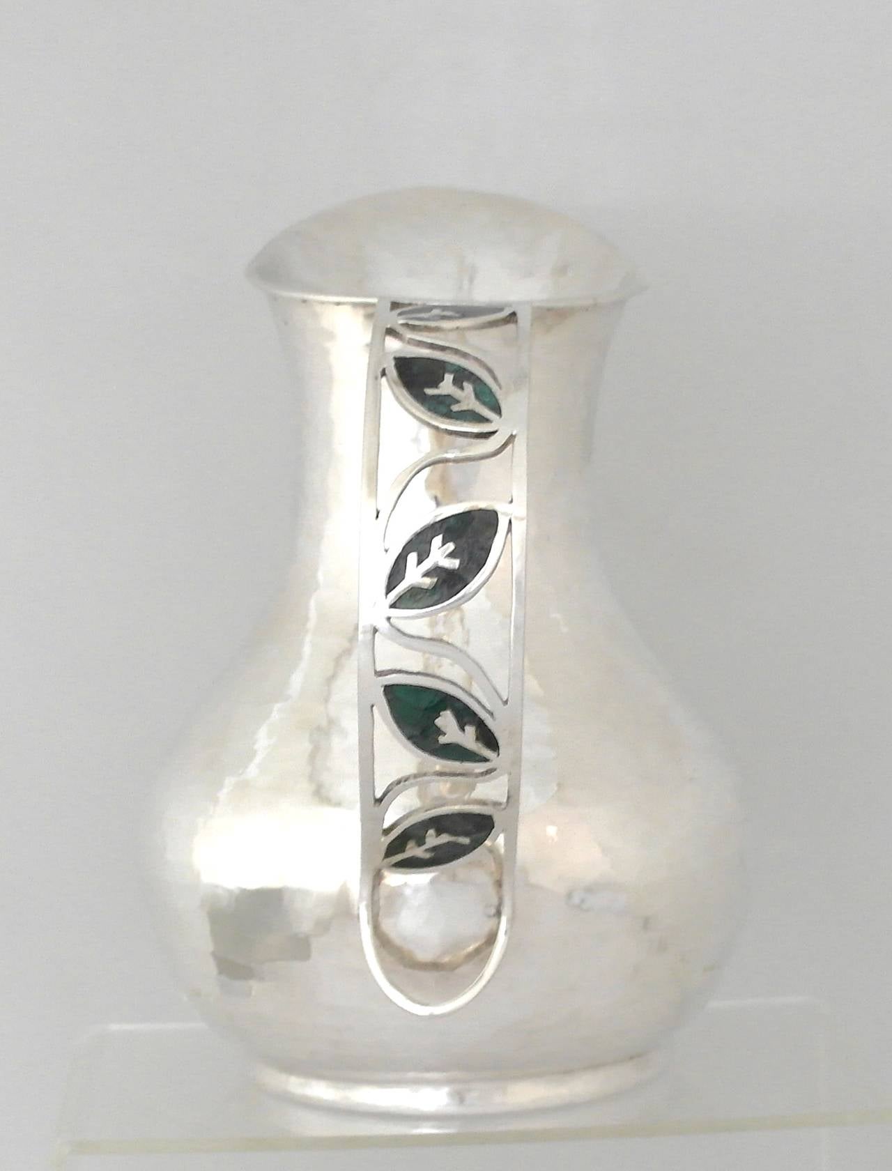 Mexican Taxco Handmade Sterling Silver Pitcher w/Pierced Handle