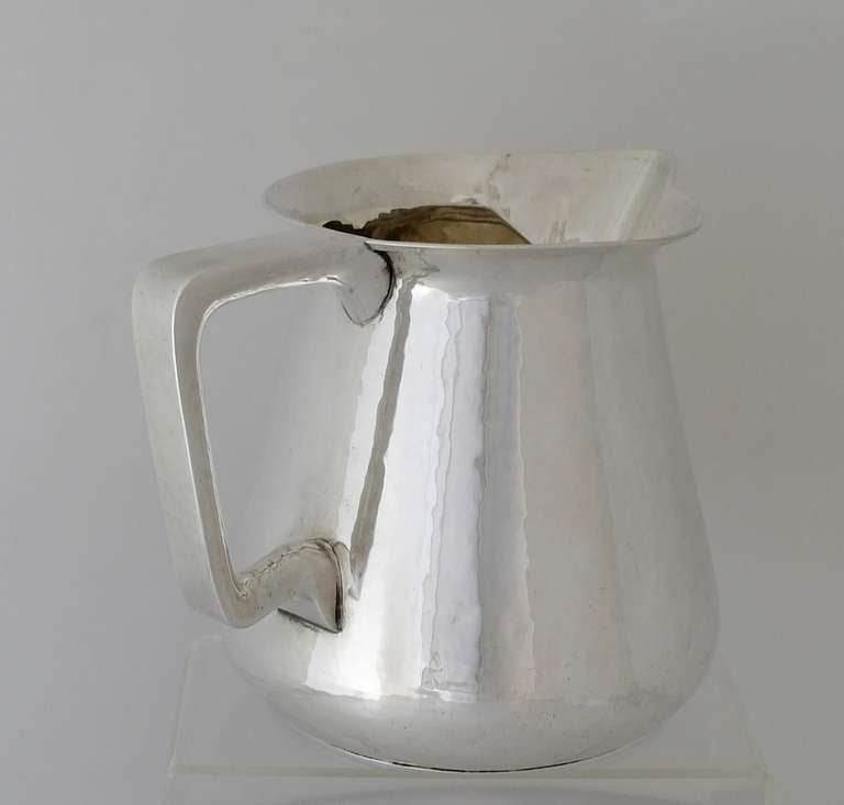 American Lebolt Arts & Crafts Hand Made Sterling Silver Pitcher