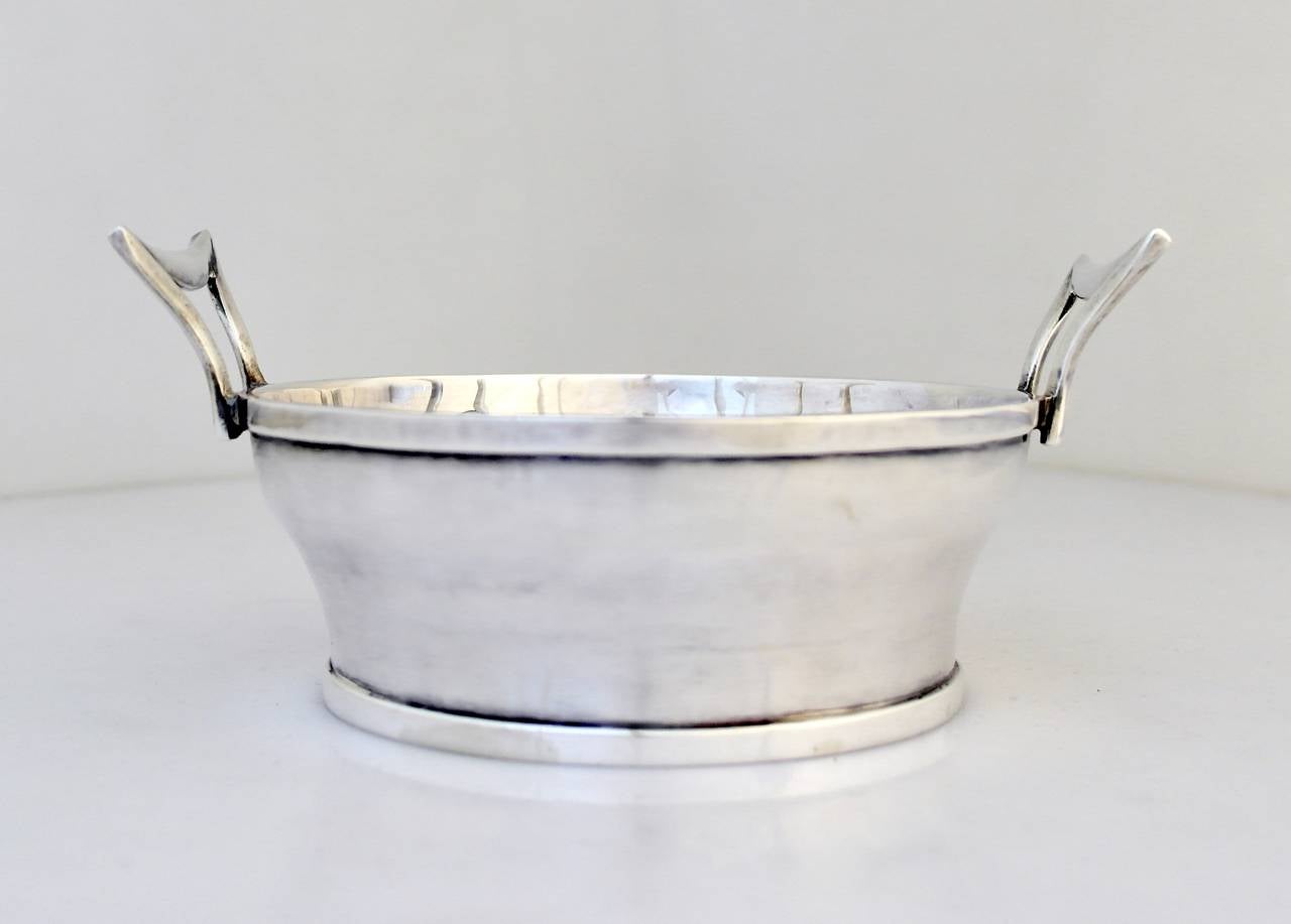 American Renowned silversmith Henry Petzal Sterling Silver Double Handled Bucket
