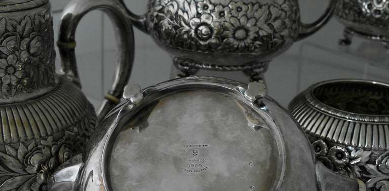 Gorham Aesthetic Silverplate 6 Piece Coffee Tea Set In Excellent Condition In New York, NY