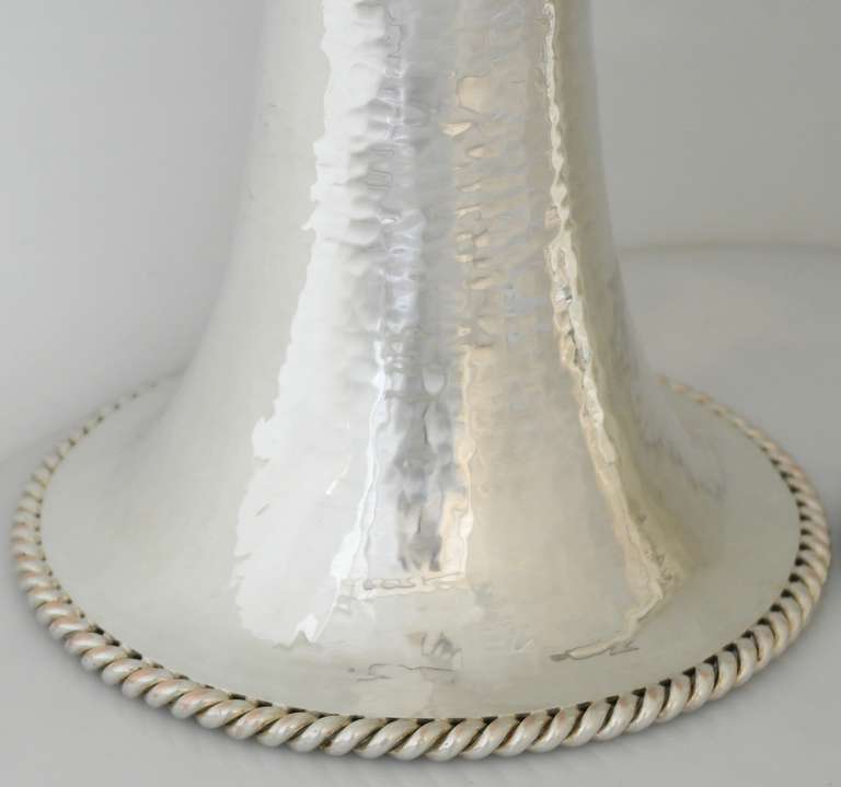 Emilia Castillo Majestic Pair of Monumental Silver Plated Vases For Sale 1