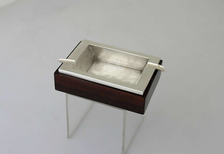 William Spratling Sterling Silver & Rosewood Cigarette Ash Tray 1950 Olives?