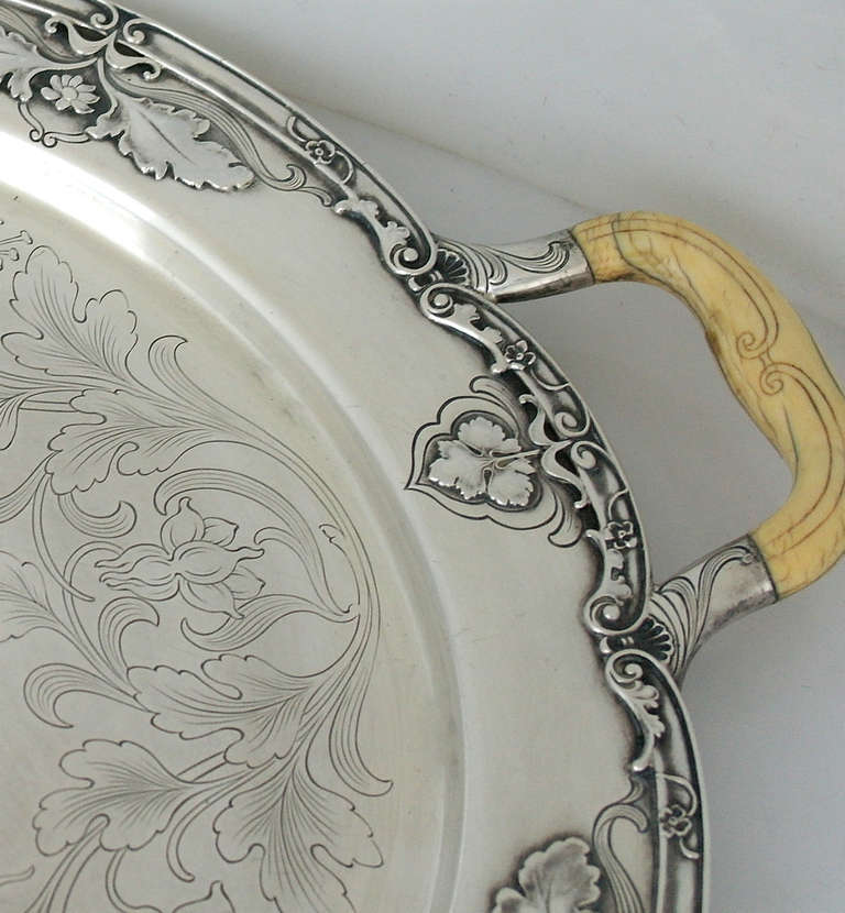 Rare Gorham Athenic Sterling Silver Serving Tray Art Nouveau 1903 Superb 2