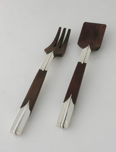 1-of-a-kind?  Aguilar Sterling Silver & Rosewood Salad Servers
