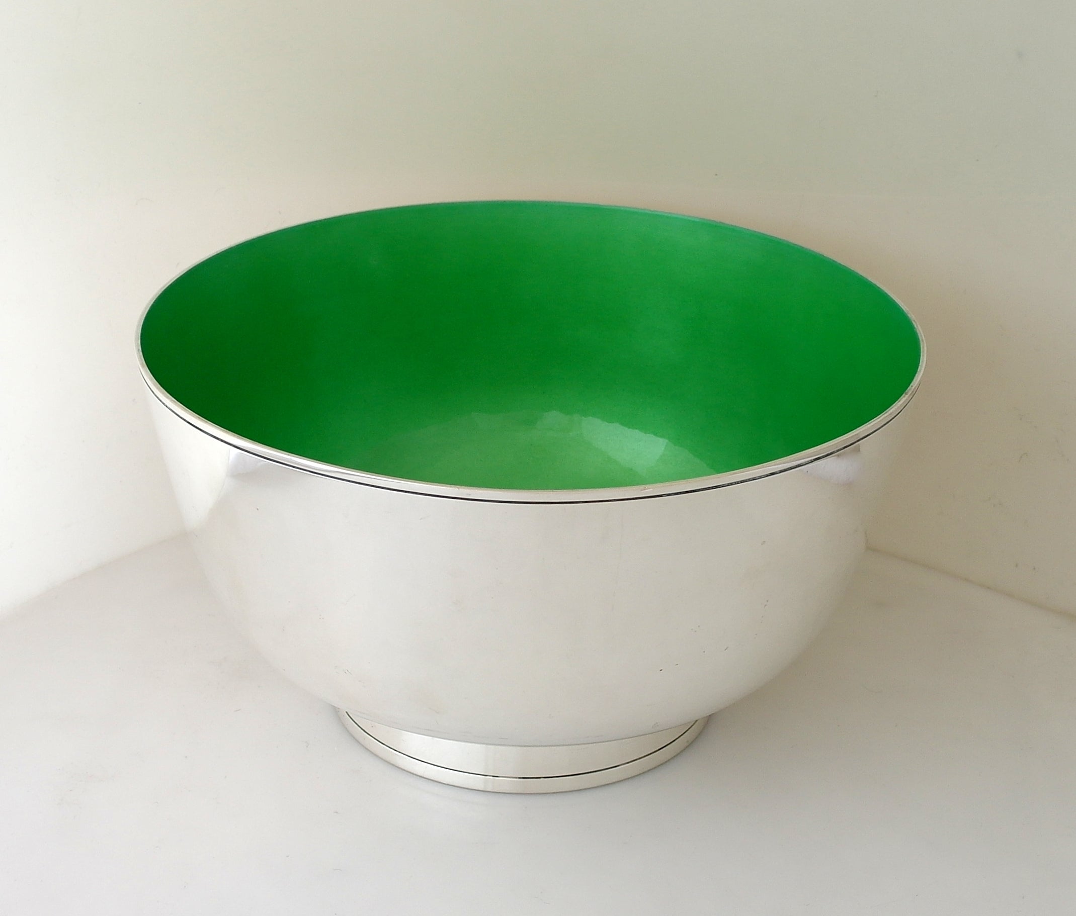 Towle Sterling Silver Green 'Enamel' Centerpiece Bowl