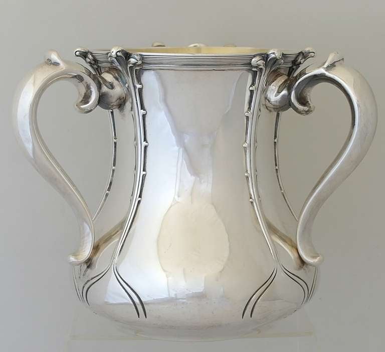 American Tiffany Sterling Silver Three Handled Centerpiece or Wine Cooler