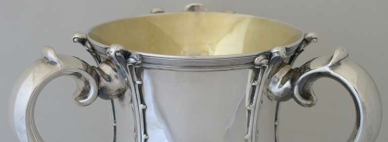 Tiffany Sterling Silver Three Handled Centerpiece or Wine Cooler In Excellent Condition In New York, NY
