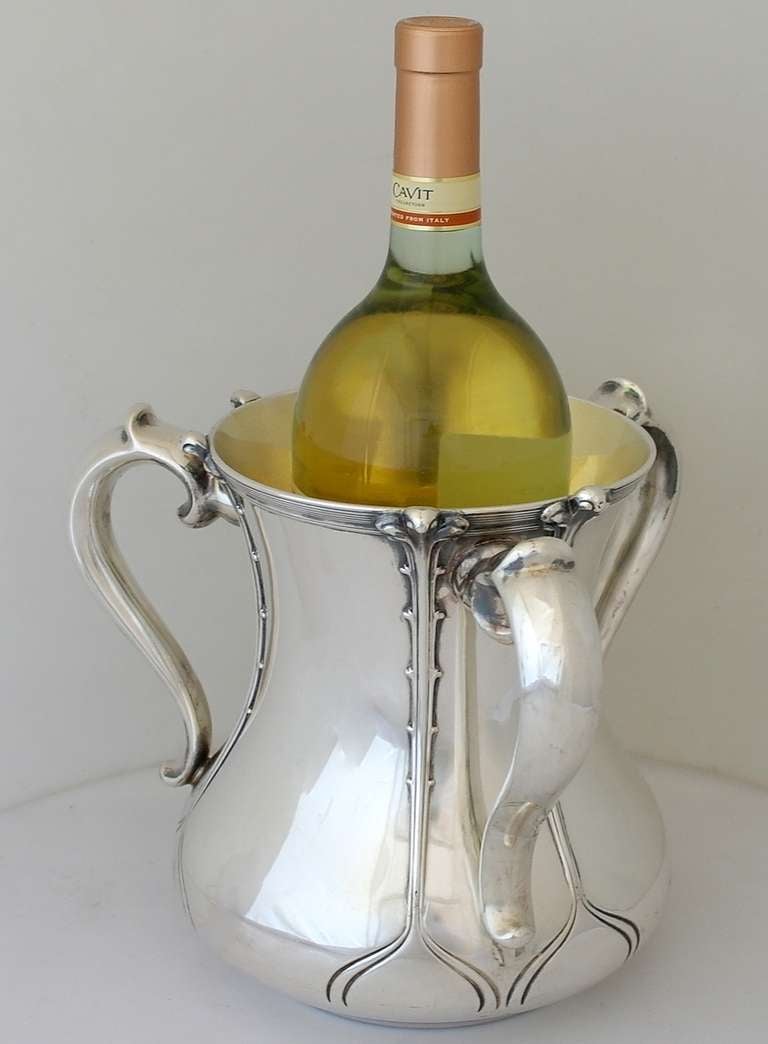 Tiffany Sterling Silver Three Handled Centerpiece or Wine Cooler 2