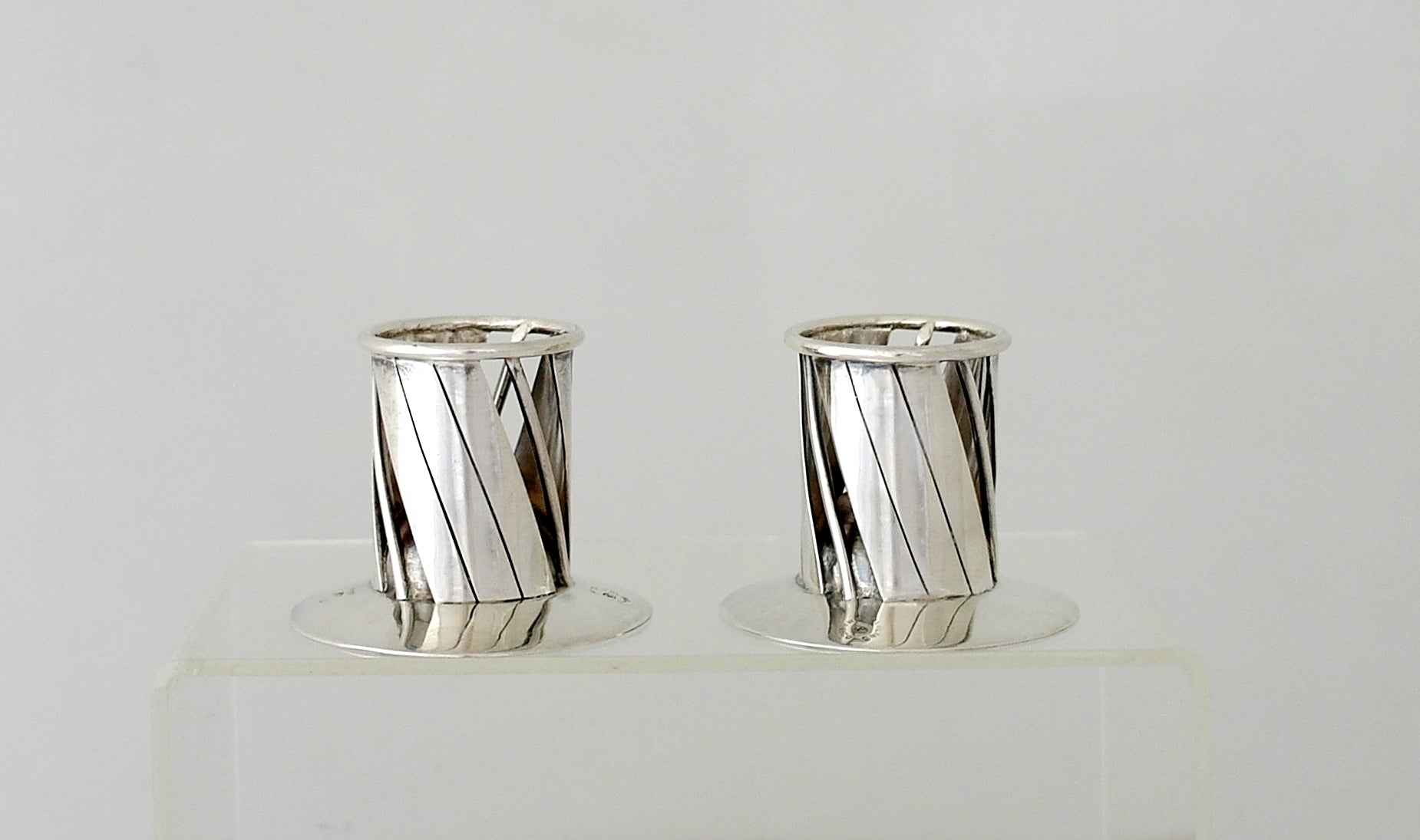 William Spratling for Conquistador Sterling Silver Swirl Candlesticks