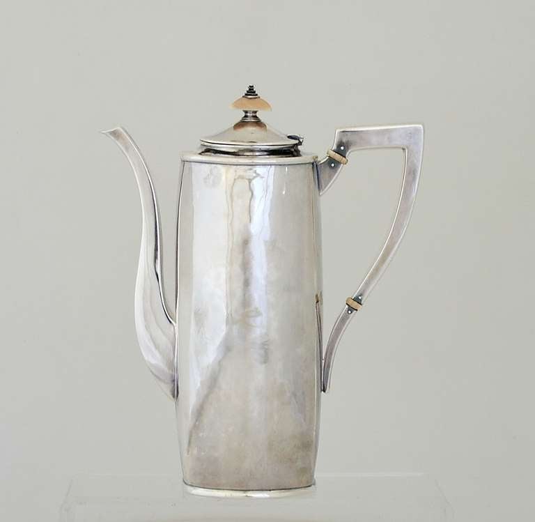 James T. Woolley Arts & Crafts Sterling Silver Handmade 3 Piece Coffee Tea Set 3