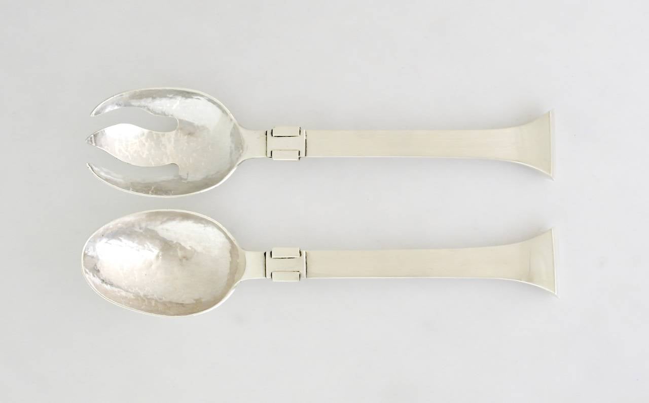 Antonio Pineda Sterling Silver Salad Set In Excellent Condition In New York, NY