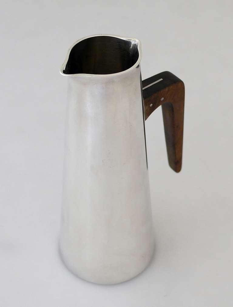 Modernist Paul Pancritius Sterling Silver and Wood Pitcher 2