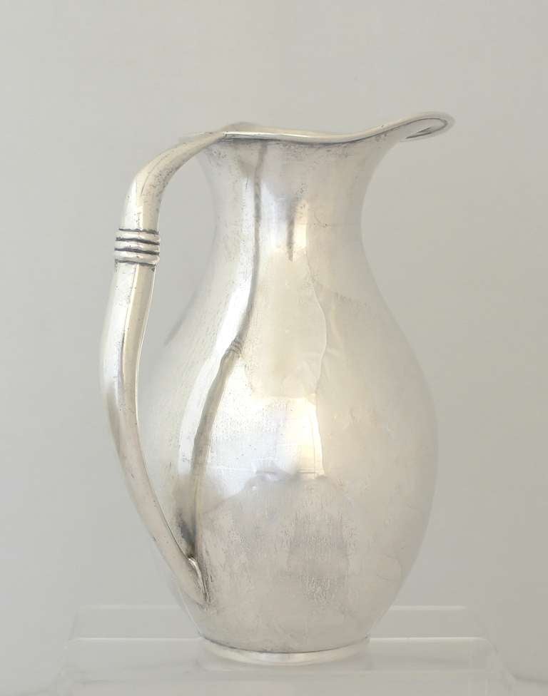 Mexican Taxco Midcentury Sterling Silver Pitcher