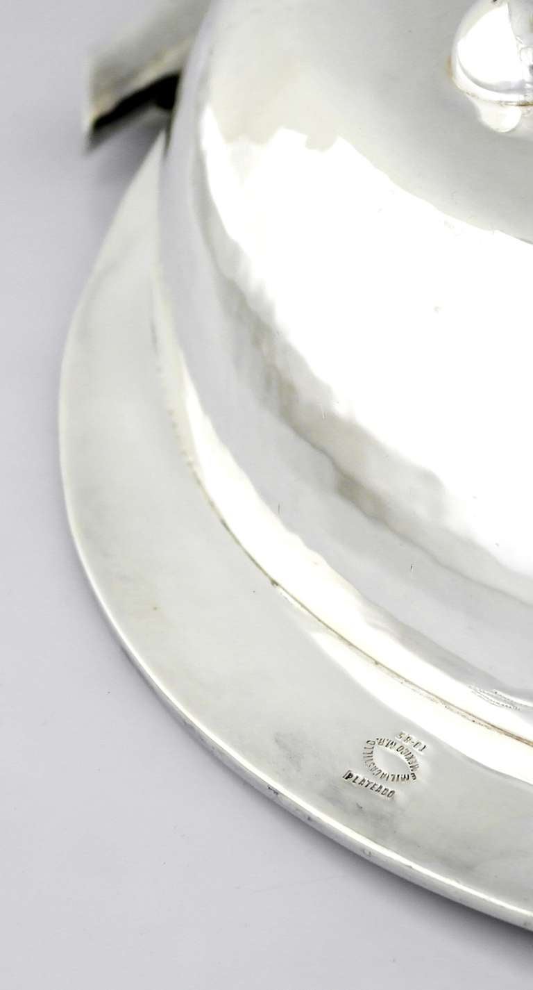 Emilia Castillo Silver Plate, Hand-Hammered Centerpiece Bowl For Sale 2
