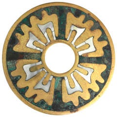 Los Castillo Brass and Mother-of-Pearl Door Plate