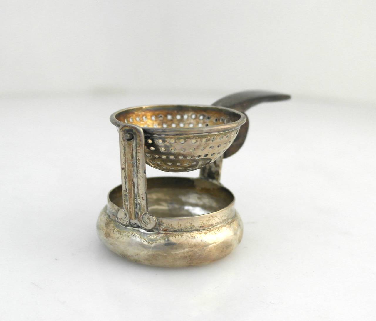 William Spratling Sterling Silver and Rosewood Tea Bag Holder For Sale