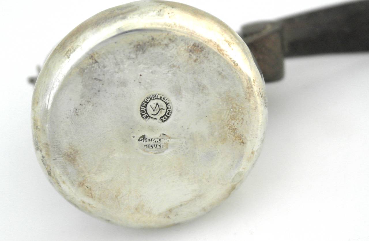 William Spratling Sterling Silver and Rosewood Tea Bag Holder For Sale