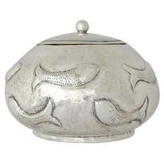 Los Castillo Silverplate Hammered Fish Centerpiece  Bowl