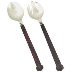 Los Castillo Sterling Silver & Rosewood Salad Servers