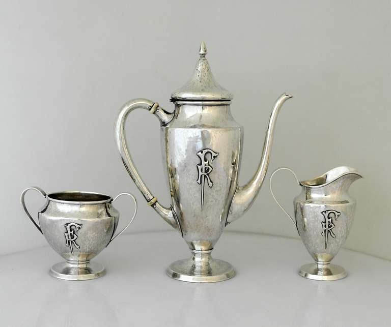 Clemens Friedell Arts & Crafts Sterling Silver Tea Set 1928 1