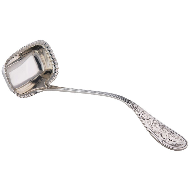 Tiffany Japanese pattern 1875 Sterling Silver Soup Ladle For Sale