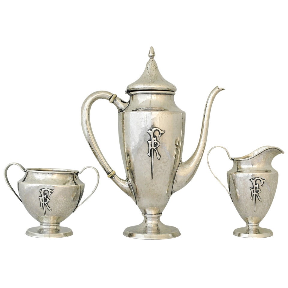 Clemens Friedell Arts & Crafts Sterling Silver Tea Set 1928