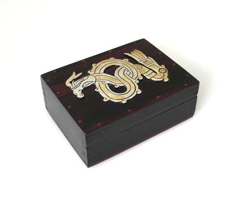 William Spratling 1940 Sterling Silver & Rosewood Box In Excellent Condition In New York, NY