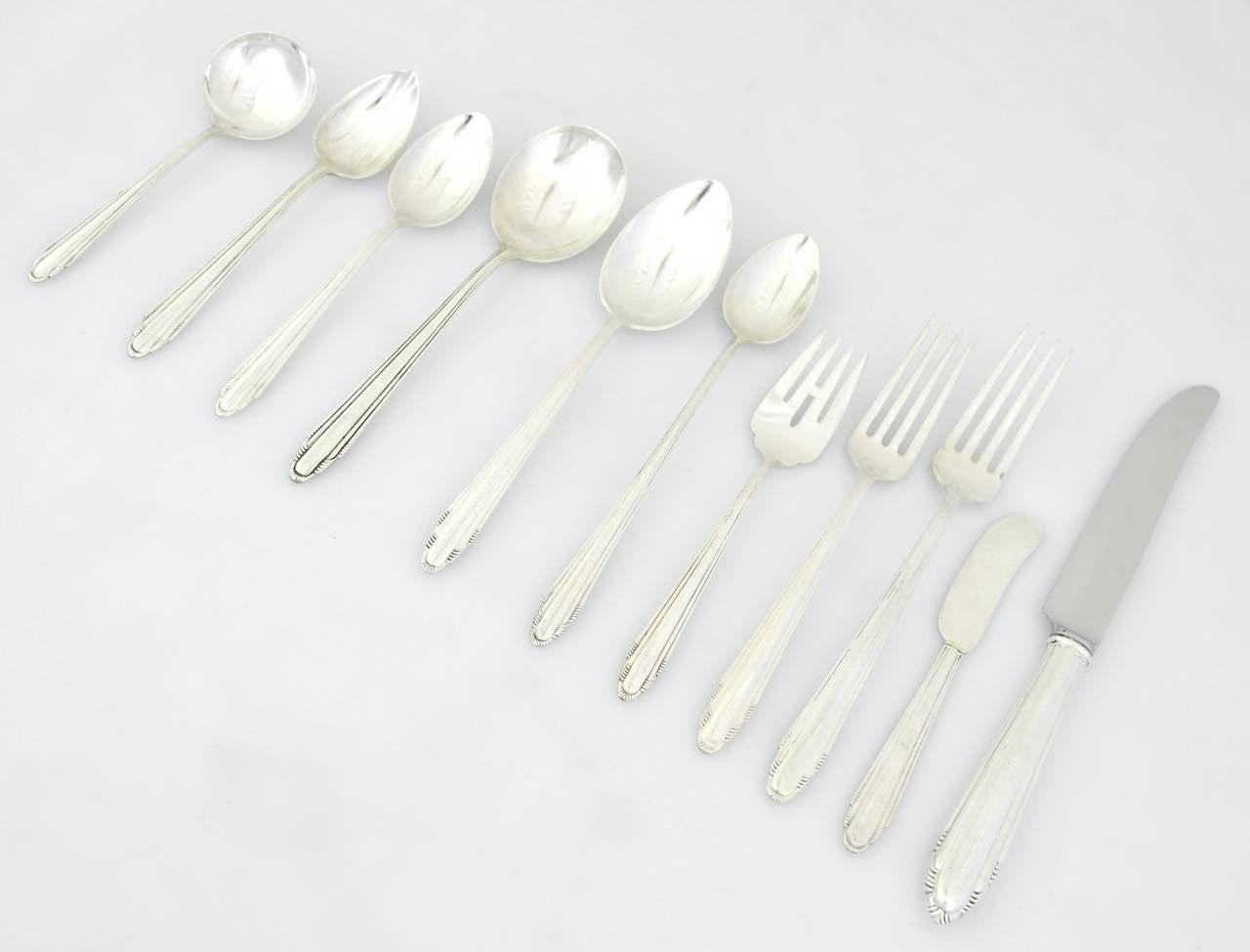 SAARINEN Dominick Haff Sterling Silver Art Deco Flatware Set 1930 SEE LARGER SET 3