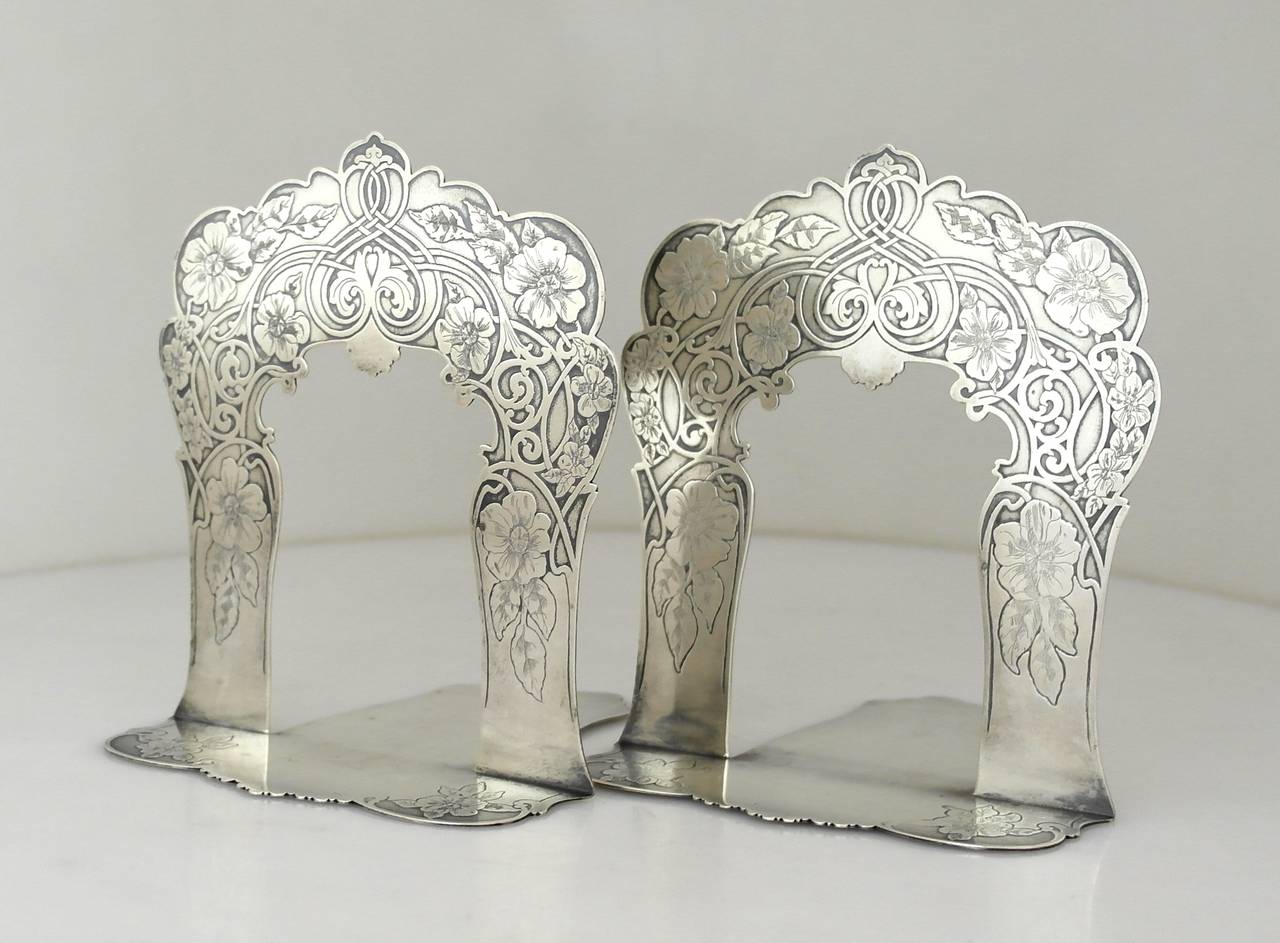 Museum Quality Tiffany and Co. Sterling Silver Pair of Bookends, 1905