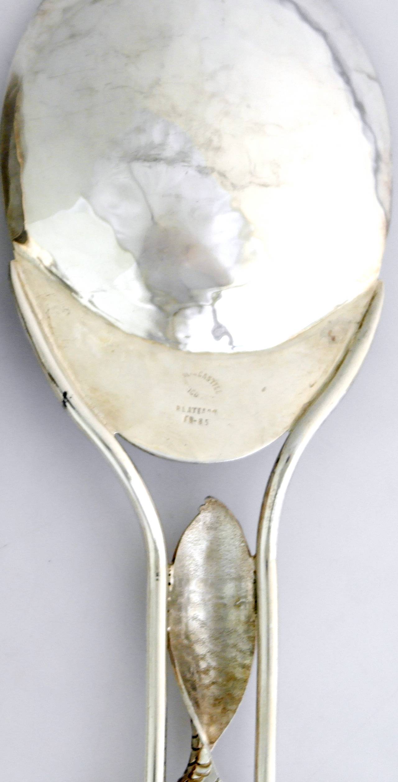 Important Emilia Castillo Silver Plate Hand-Wrought Serving Spoons, 1990 2