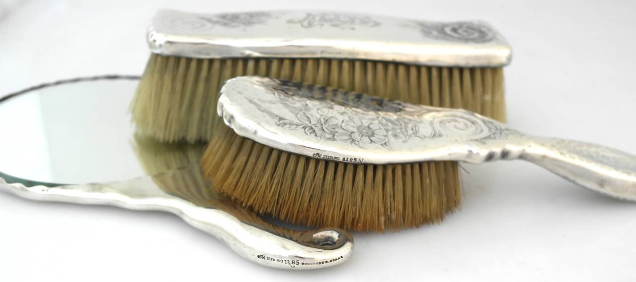Rare Whiting Sterling Silver Grooming Dresser Set 1888 3