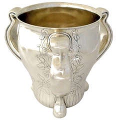 Antique Tiffany Sterling Silver Three Handled Loving Cup as Wine Cooler, for Flowers