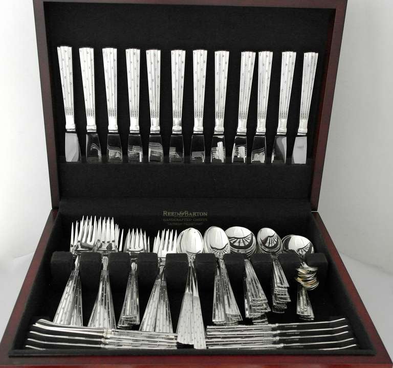 Danish Modern Sterling Silver Flatware Set - 115 Pieces 2