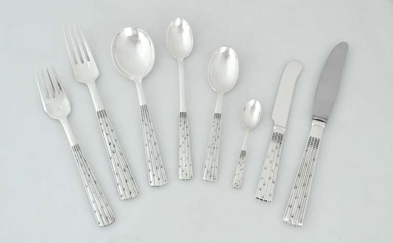 Danish Modern Sterling Silver Flatware Set - 115 Pieces 1