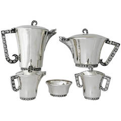Tane Sterling Silver Five-Piece Tea and Coffee Service