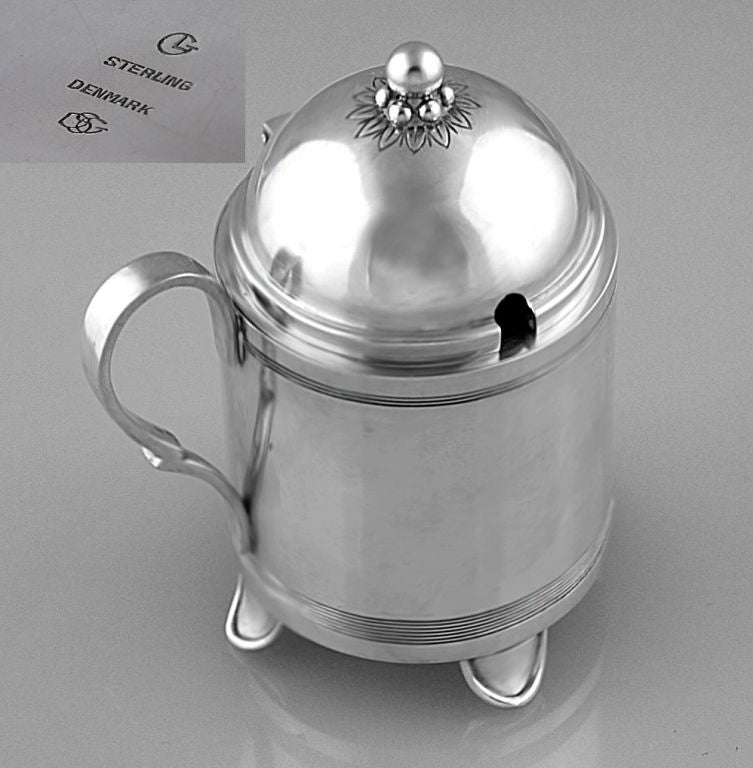 Grann Laglye Denmark Sterling Silver Condiment Pot, 1940