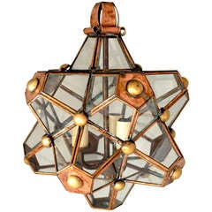 Vintage Hector Aguilar Copper & Brass Architectural 'Star Lantern' 1945