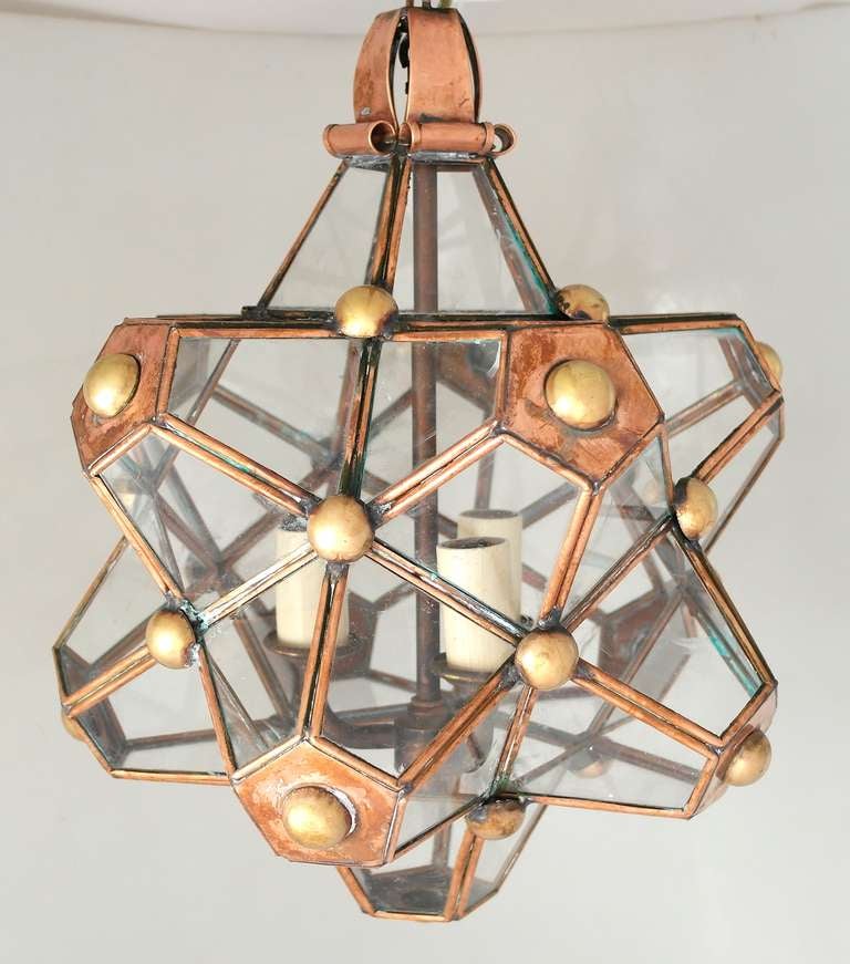 Hector Aguilar Copper & Brass Architectural 'Star Lantern' 1945 3